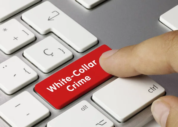 White-Collar Crime - Inskriptionen på rött tangentbord nyckel — Stockfoto