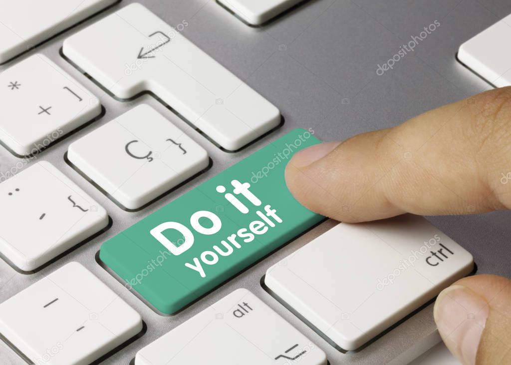 Do it yourself - Inscription on Green Keyboard Key.