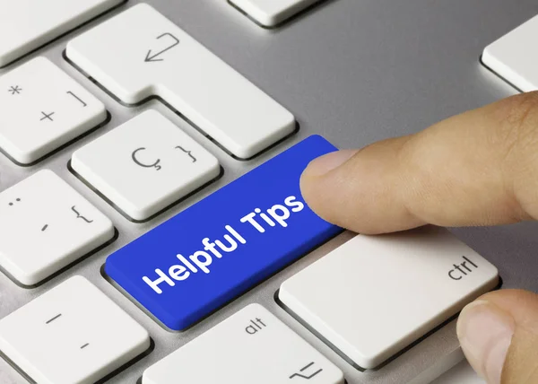Hjälpsamma tips - Inskriptionen på Blue Keyboard Key. — Stockfoto
