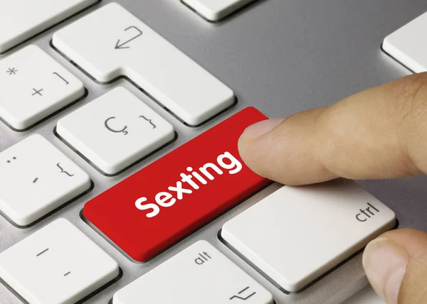 Sexting - Inscripción en tecla roja — Foto de Stock