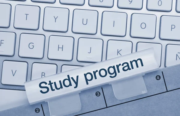 Programa de estudo - Inscrição na tecla azul — Fotografia de Stock