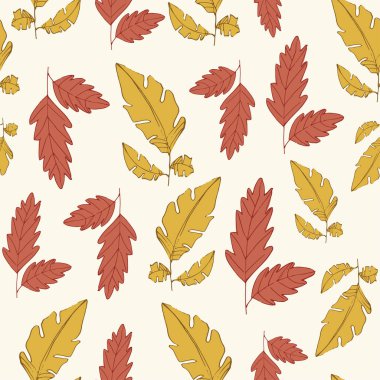 Sonbahar yaprakları kusursuz desen tasarımını tekrarlar