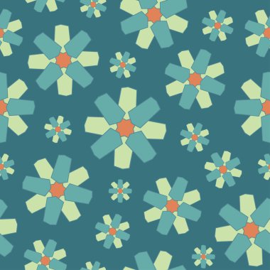 Mavi Geometrik Çiçeksiz desen