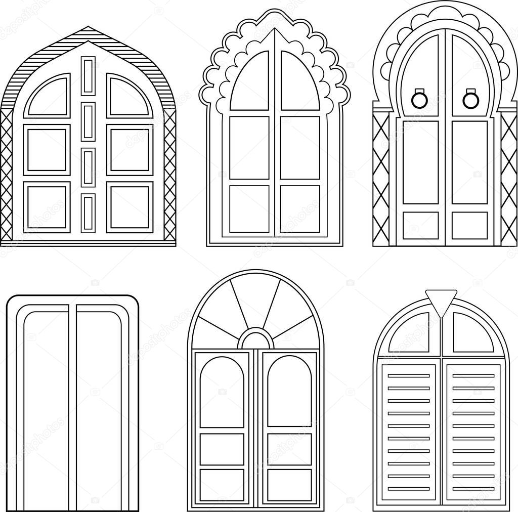 linear vector mughal doors