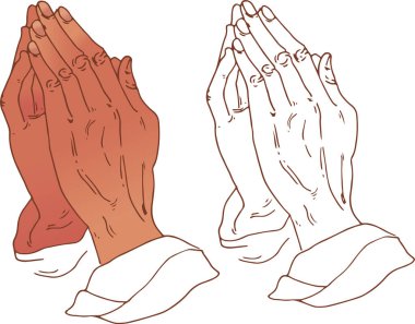 vektör dua elleri illüstrasyonu