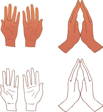 dua eden eller vektör çizimleri