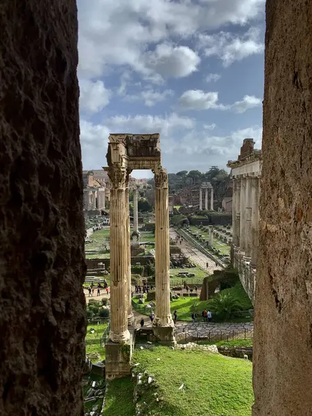 Forumul Roman Din Apropierea Coliseului Arhitectura Romei Antice — Fotografie, imagine de stoc