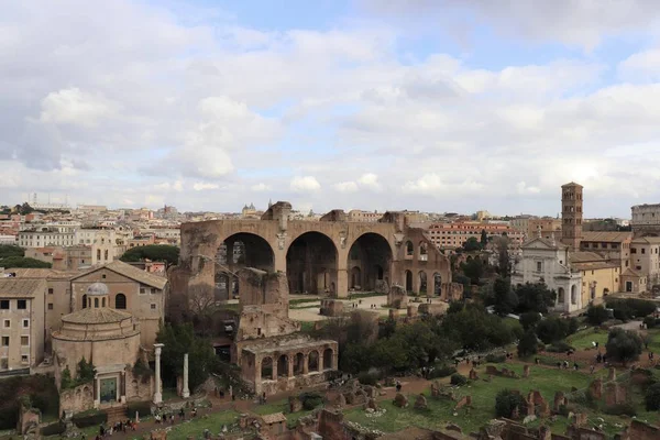 Forumul Roman Din Apropierea Coliseului Arhitectura Romei Antice — Fotografie, imagine de stoc