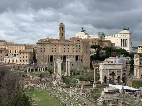 Forumul Roman Din Apropierea Coliseului Arhitectura Romei Antice — Fotografie, imagine de stoc