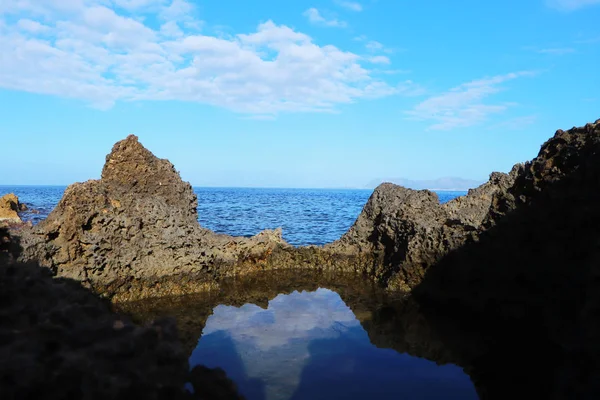 Meer Und Berglandschaft Griechenland Beton Chania — Stockfoto