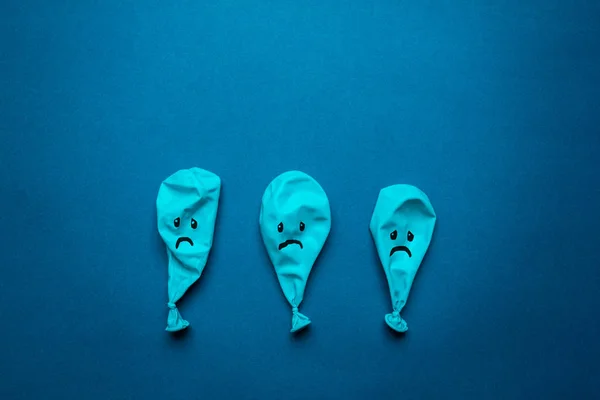 Stock photo of a blue monday balloons on a blue background — Stock Photo, Image