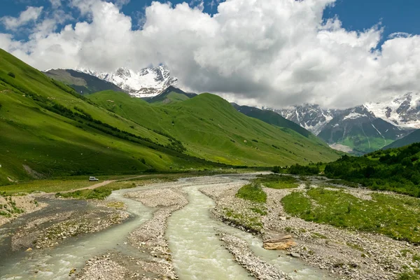 Shkhara Glacier Völgy Szvaneti Grúzia — Stock Fotó