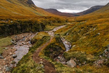 Glen Etive, İskoçya 'da Sonbahar