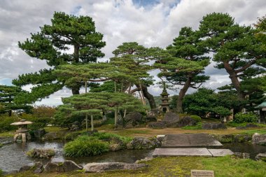 Kenroku-en ünlü zen bahçesi, Kanazawa, Japonya