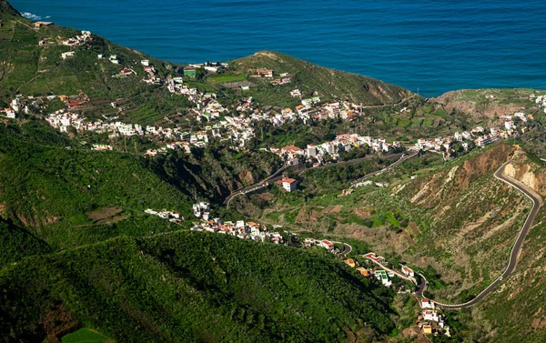 Vue Depuis Belvédère Bailadero Vers Les Villages Pittoresques Azanos Taganana — Photo