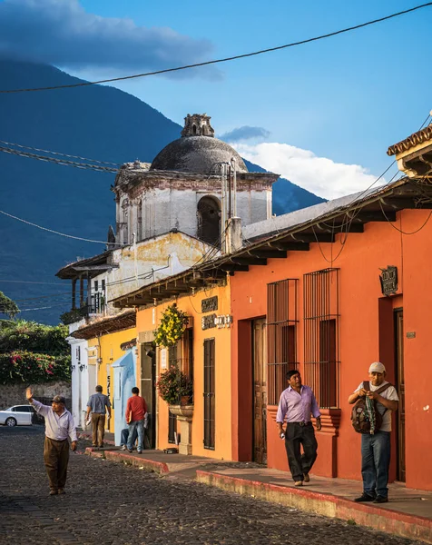 Antigua Guatemala Guetmala Března 2017 Místní Obyvatelé Žijí Pozdním Odpoledni — Stock fotografie
