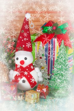 sahte kar pul ile Noel dekorasyon