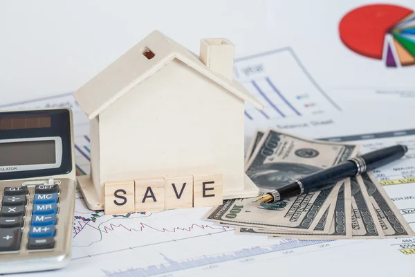 Para ve grafik ile minyatür ev 