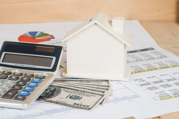 Para ve grafik ile minyatür ev 