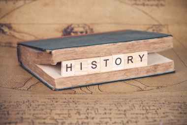 ahşap blok vintage kitapta yazılı kelime .