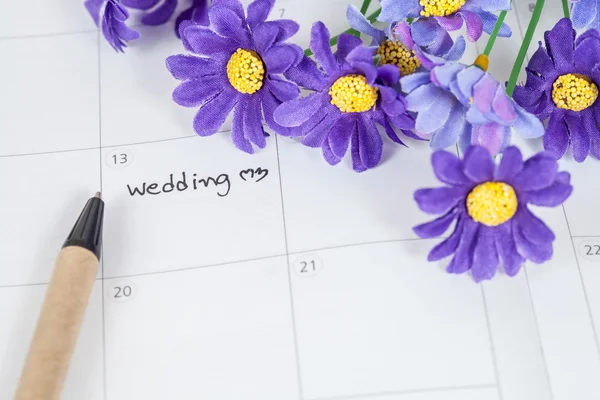 Recordatorio Día de la boda en el calendario —  Fotos de Stock