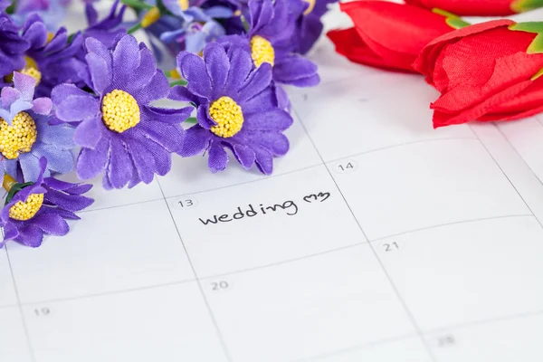 Recordatorio Día de la boda en el calendario —  Fotos de Stock