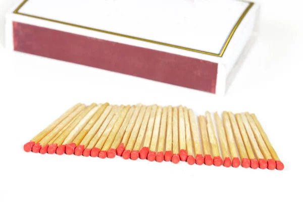 Matchsticks and box on isolated background — Stock Photo, Image