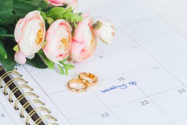 Düğün Not takvimdeki bir hatırlatma düğün için ayarlar 