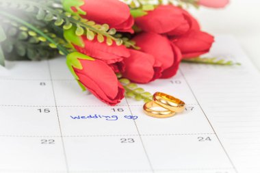 Düğün Not takvimdeki bir hatırlatma düğün için ayarlar 