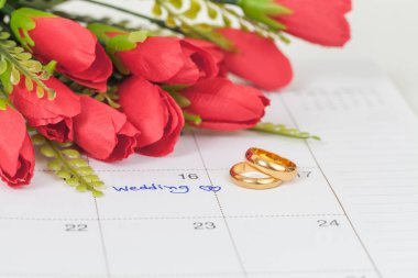 Düğün Not takvimdeki bir hatırlatma düğün için ayarlar 