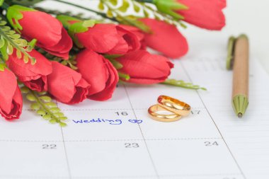 Düğün Not takvimdeki bir hatırlatma düğün için ayarlar 