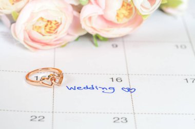 Düğün Not takvimdeki bir hatırlatma düğün için ayarlar 