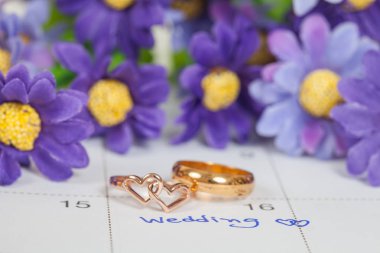 Düğün Not takvimdeki bir hatırlatma düğün için ayarlar 