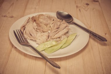 Buhar tavuk pilav ile