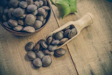 kurutulmuş kapsül Sacha InChI fıstıkla ahşap meyvesi tohumu 