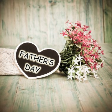 mutlu Babalar günü ve kalp şekli 