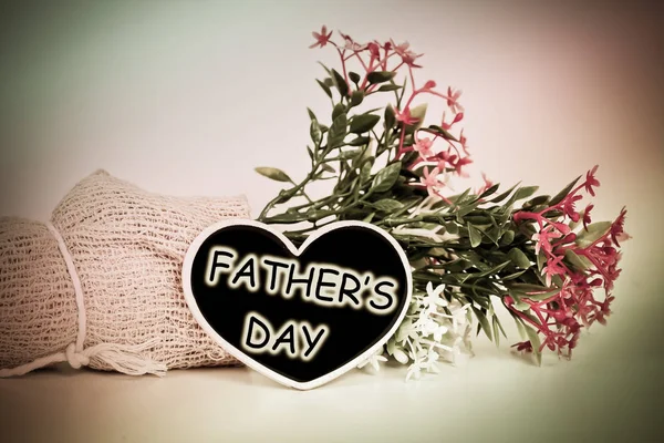 wooden heart with happy father\'s day