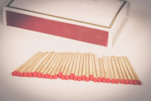 Matchsticks and box on isolated background — Stock Photo, Image