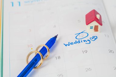 Düğün Not takvimdeki bir hatırlatma düğün günü için ayarlar.