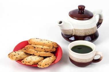 Siyah susam ile küçük tatlı kurabiye ev yapımı, 