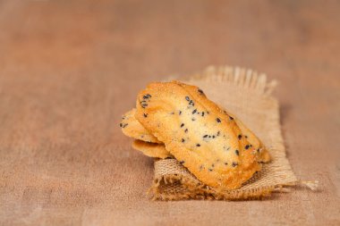 Ev küçük tatlı kurabiye siyah susam, genellikle roun ile yapılan