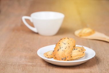 Ev küçük tatlı kurabiye siyah susam, genellikle roun ile yapılan