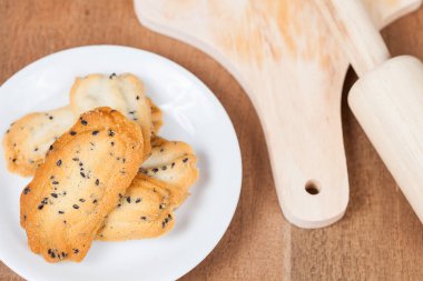 Ev küçük tatlı kurabiye siyah susam, genellikle roun ile yapılan