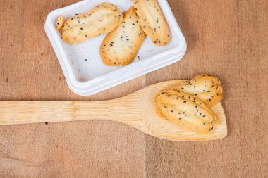 Ev küçük tatlı kurabiye siyah susam, genellikle roun ile yapılan