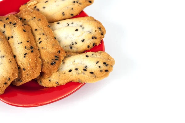 Ev küçük tatlı kurabiye siyah susam, genellikle yuvarlak, Yassı ve gevrek ile yaptı. Cookie üzerine beyaz.