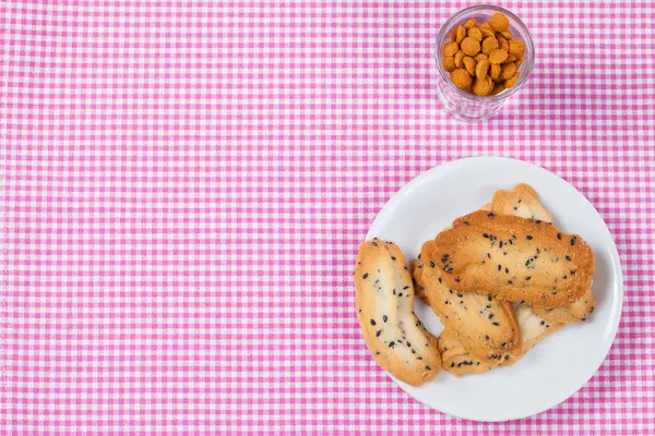 Ev küçük tatlı kurabiye siyah susam, genellikle roun ile yapılan