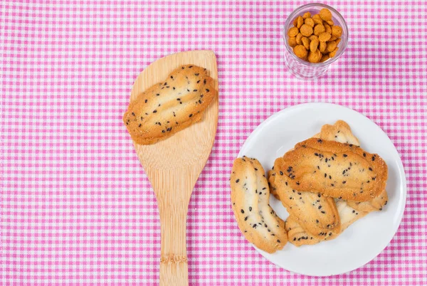 Ev küçük tatlı kurabiye siyah susam, genellikle roun ile yapılan