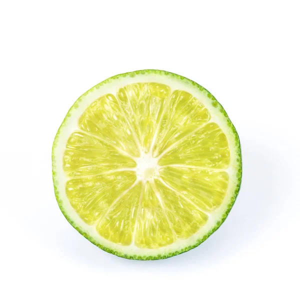 Lime fraîche sur fond blanc — Photo