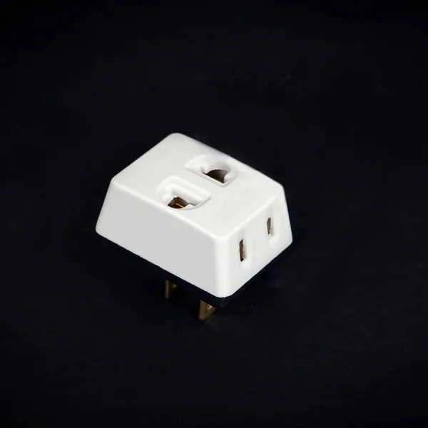 Three way plug  for home electric on background — Stock Photo, Image