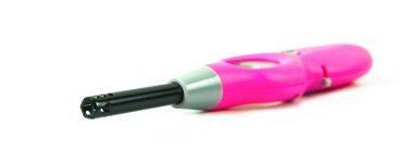 Pembe Beyaz arka plan izole çakmakta